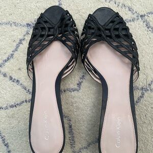 Calvin Klein Black wedges 8.5 NWOT